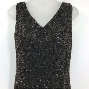 Bieff Basix Sleeveless Evening Gown Beaded Silk